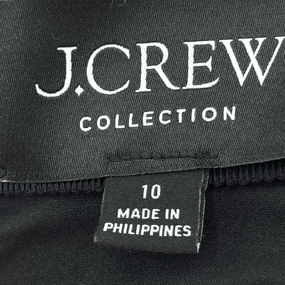 J. Crew Collection Black Vegan Faux Leather Classic Timeless Mini Skirt Size 10